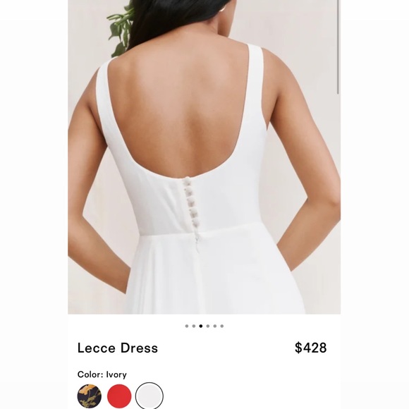 Reformation Lecce Dress/Gown Ivory - Picture 4 of 6